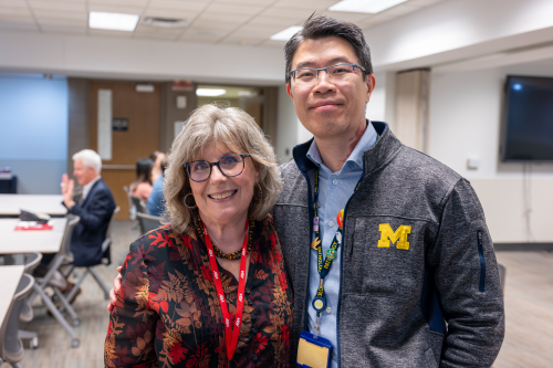 Dr. Laura Cooling with new Blood Banking Director, Dr. Sean Li.